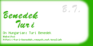 benedek turi business card